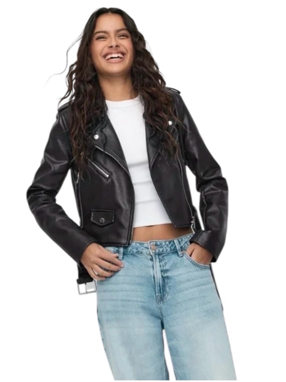 Philosophy Women's Faux Leather Moto Biker Jacket Size 8 NEW Halloween